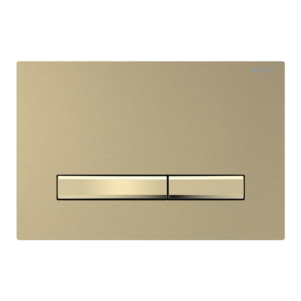 Cutout image of Geberit Sigma50 Square Brushed Brass Dual Flush Plate